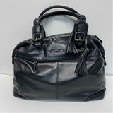 Kenneth Cole Black Leather Solid Satchel Handbag