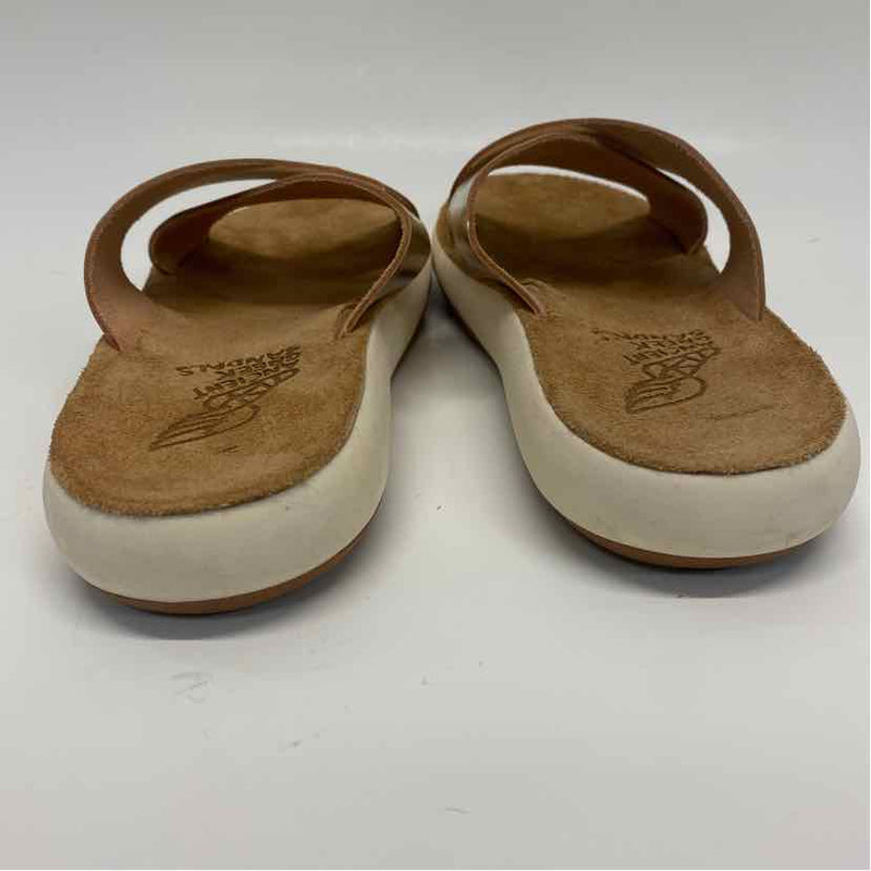Ancient Greek Sandals Size 38-7 Women's Gold Solid Strappy Sandals