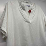 Mersea Size OS-XL Women's White Solid T-Shirt Short Sleeve Top