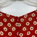 Yumi Size M-8/10 Women's Red-Multi Floral Cap Sleeve Dress