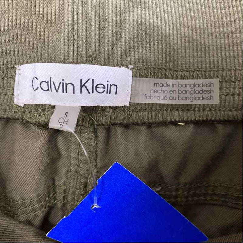 Calvin Klein Size S-4 Women's Green Solid Cargo Pants
