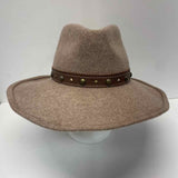 Eric Javits Tan Wool Tweed Western Hat