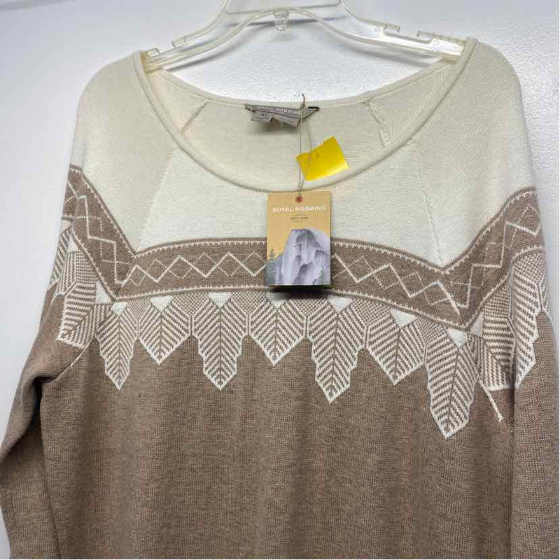 Royal Robbins Size Xl Women's Tan-White Pattern Sweater Dress
