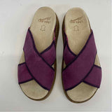 Dansko Size 37-7 Women's Purple Solid Slip On Sandals