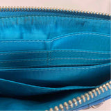Coach Blue Patent Leather Quilted Wristlet