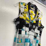 Jamie Sadock Size S Women's Black-Multi Pattern Sleeveless Activewear Top