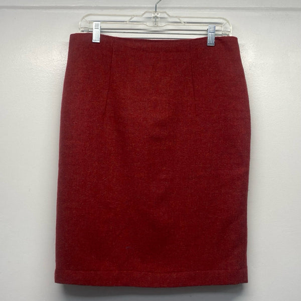 Willi Smith Size 4 Women's Red Tweed Pencil-Knee Skirt