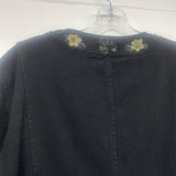 Chico's Women's Size 3-XL Black Embroidered Zip Up Jacket