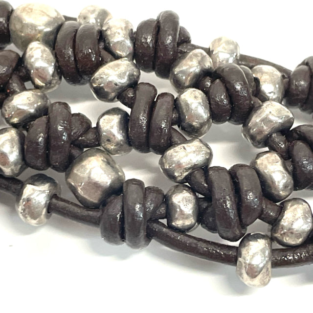 Uno de 50 Brown-Sillver Sterling Silver Bracelet