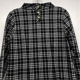 Talbots Size XS Women's Black-White Plaid Mock Neck Dress