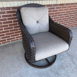 Outdoor Brown Swivel Wicker Chair