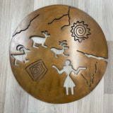 Metal Wall Decor- Round Kokopelli cut out