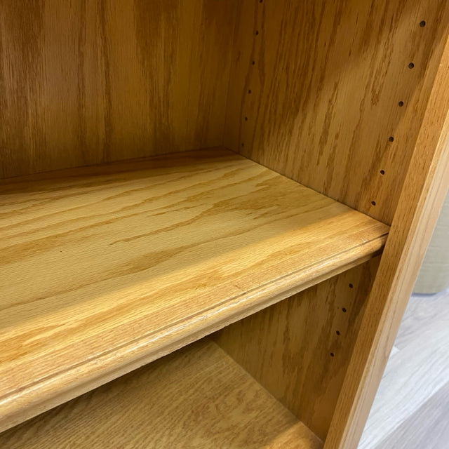 Tan Solid Oak Bookshelf with 2 Removable Shelves