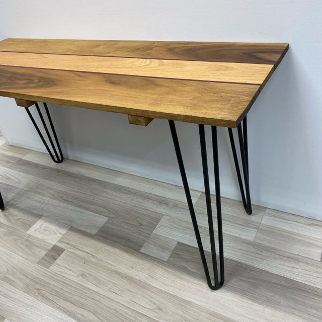 Walnut, Oak, and Purple Heart Wood Console - Sofa Table