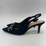 INC Size 7 Women's Black Solid Slingback Heels
