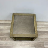 Grey Side Table with bottom Shelf