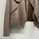 Kut Women's Size L Taupe Solid Moto Jacket