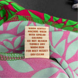 Arugh Size M Women's Fushia-Lime Pattern Fit And Flare Dress