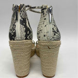 Steve Madden Size 8.5 Women's Black-White Animal Print Espadrille Sandals