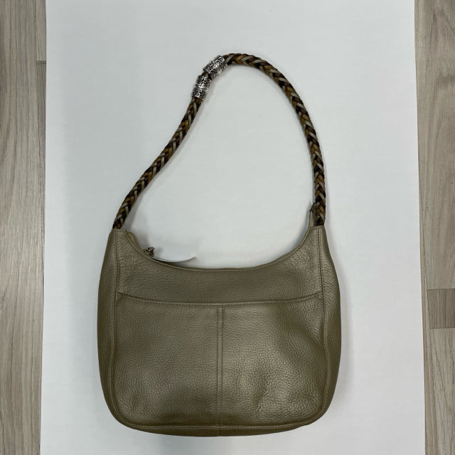 Brighton Gold Leather Pebbled Shoulder Handbag