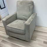 Solid Gray Microsuede Swivel Rocking Chair
