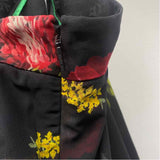 Ted Baker Size 3 Women's Black-Multi Floral High Low Skirt
