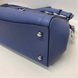 Coach Blue Solid Leather Satchel Handbag