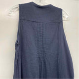 Quince Size M Women's Blue Solid Sleeveless Dress