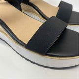 Madden NYC Size 8 Women's Black-Tan Color Block Platform Sandals