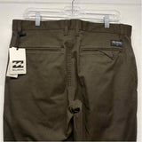 Billabong Size 34 Brown Cotton Blend Solid Men's Men's Pants