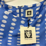 Anne Klein Size 10-M Women's Blue-White Pattern Sleeveless Fit And Flare Dress