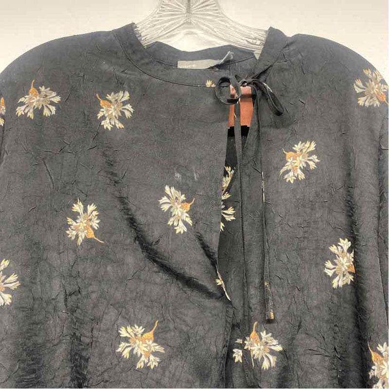 Vince Size S Women's Black-Multi Pattern V Neck Blouse