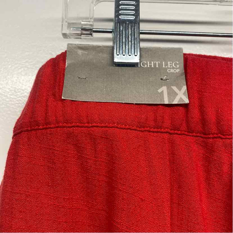 Soft Surroundings Size XL- 16Women's Red Solid Cargo Crop