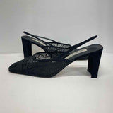 Nina Size 8 Women's Black Shimmer Slingback Shoes
