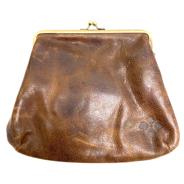 Patricia Nash Brown Embossed Leather Clutch