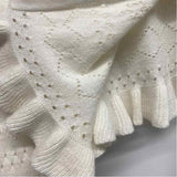 Lyrebird-Anthropologie Size M Women's Offwhite Solid Front Tie Sweater