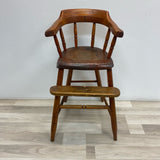 Antique Brown Wood High Chair