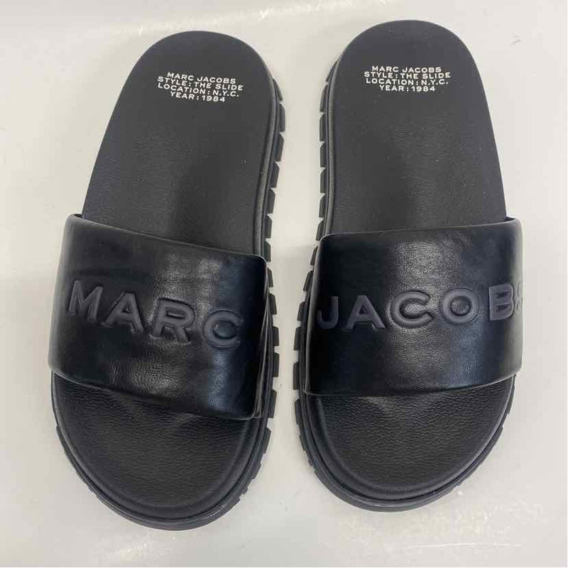 Marc Jacobs Size 38-7.5 Women's Black Solid Slide Sandals