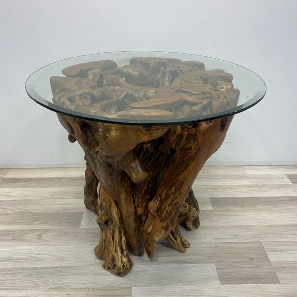 Brown Wood-Glass Table