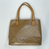 Louis Vuitton Beige Patent Leather Signature Shoulder Handbag