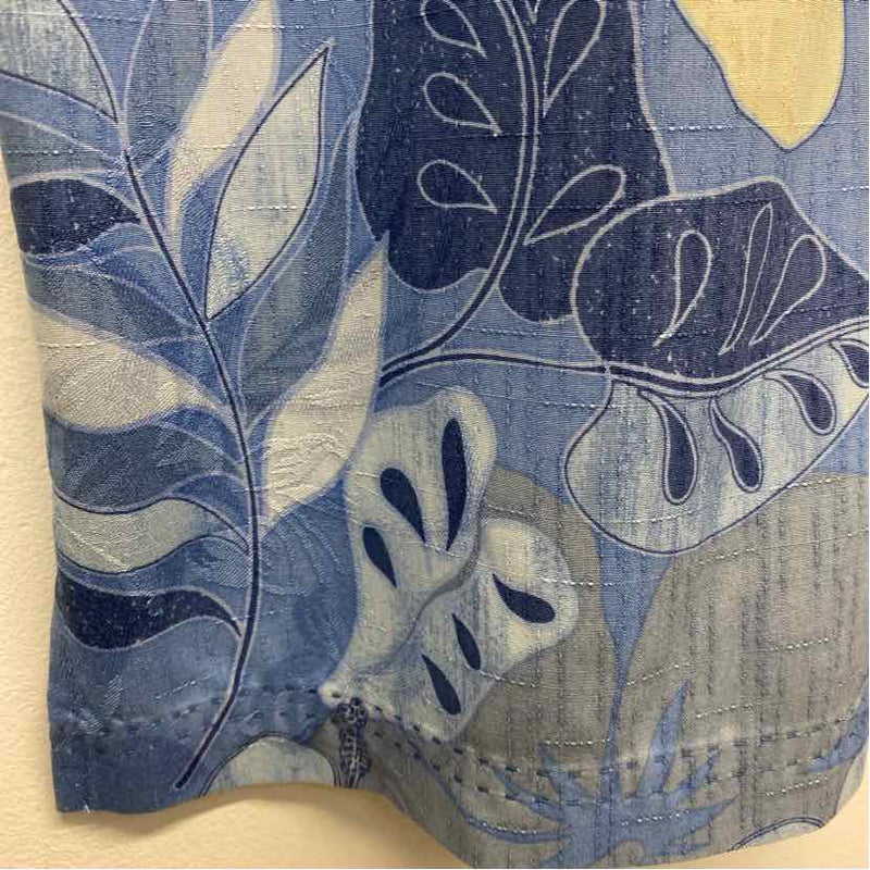 Tommy Bahama Size L Blue-White Silk Floral Men's Men's Short Sleeve Shirt