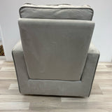 Solid Gray Microsuede Swivel Rocking Chair