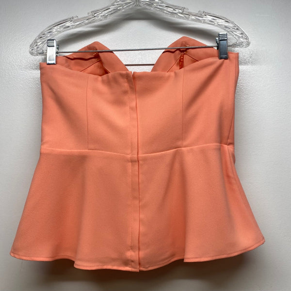 White House Black Market Size 4-S Women's Peach Solid Strapless Sleeveless Top