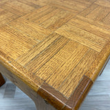 Square Oak Wood Square Inlaid Side Table