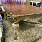 Brown-Tan Wood Carved Coffee Table