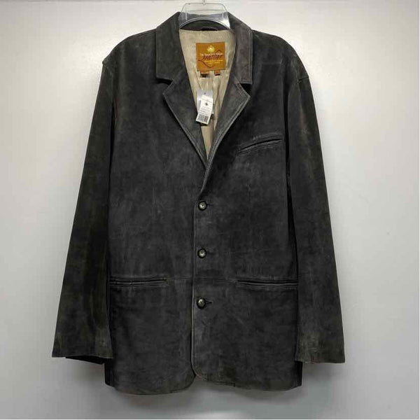 The Territory Ahead Size XL Gray Suede Leather Solid Men's Men's Jacket