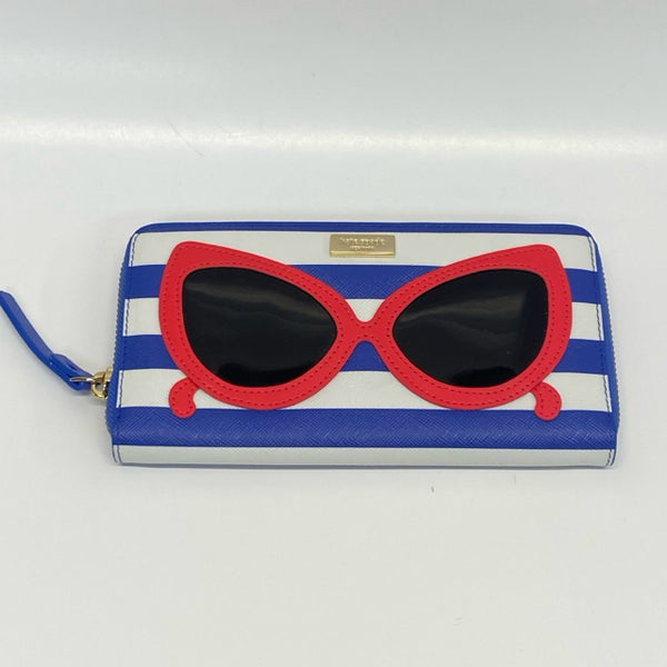 Kate Spade Blue-White Stripe Polivinyl Wallet