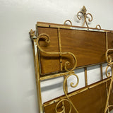 Folding Beige Metal-Wood Baker's Rack
