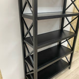 Black Wood 5 Shelf Bookshelf