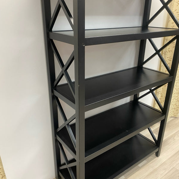 Black Wood 5 Shelf Bookshelf